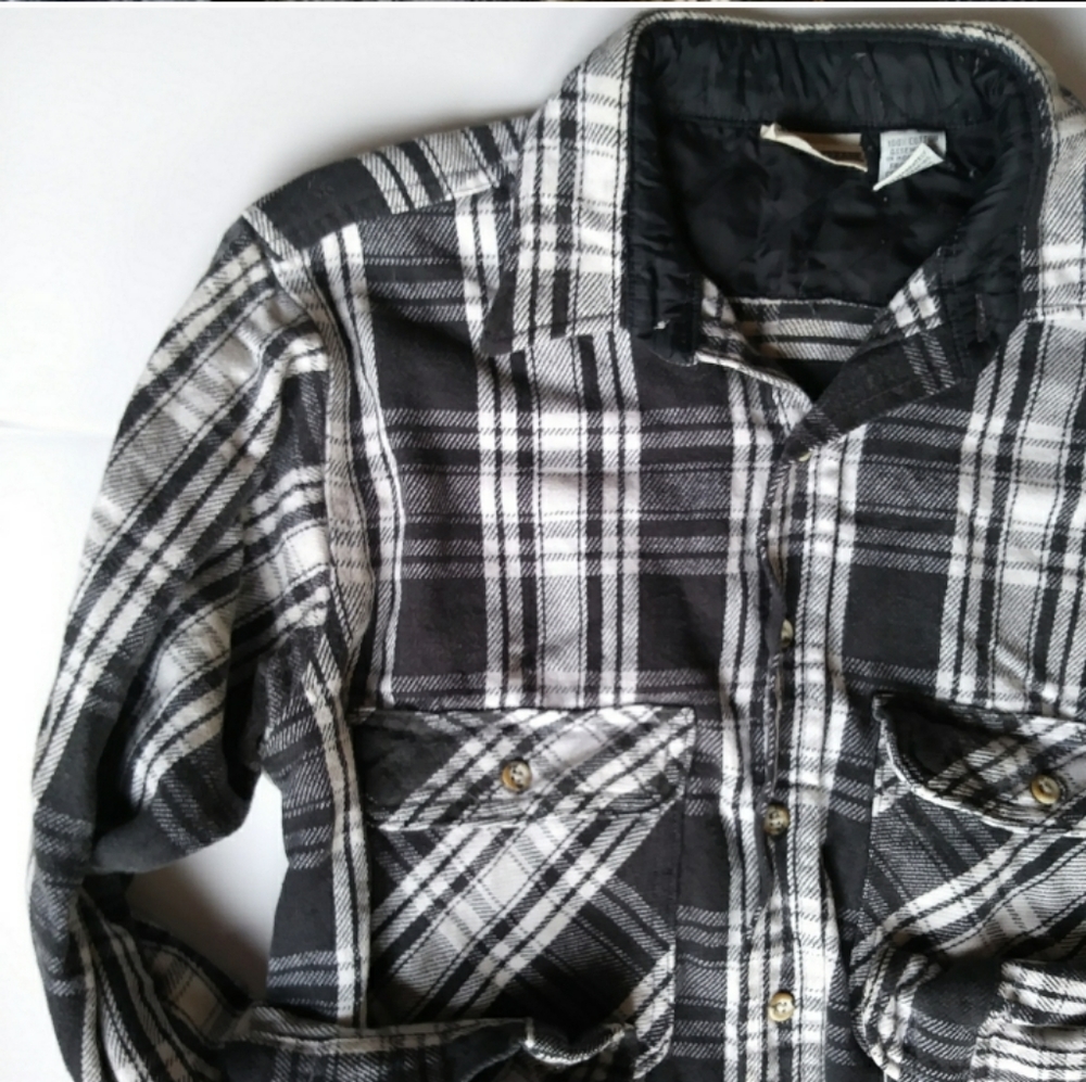 Vintage Black Plaid Thick Long Sleeve - Picture 3 of 9